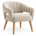Chaise beige à dossier cannelé et ouvertures latérales